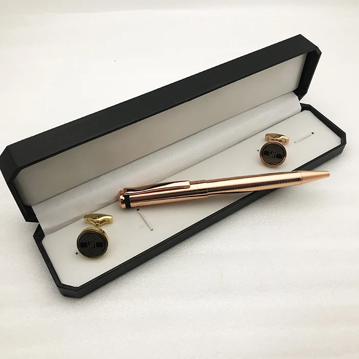 Роскошная латунная металлическая подарочная коробка, запонки, шариковая ручка, набор ювелирных запонок, набор мужских аксессуаров