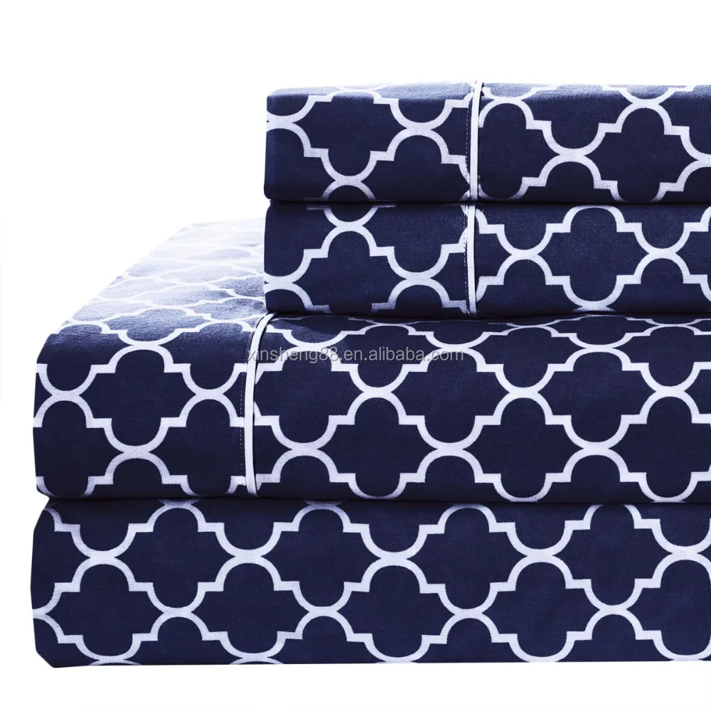 printed meridian 100% cotton percale 250TC sheets deep pocket