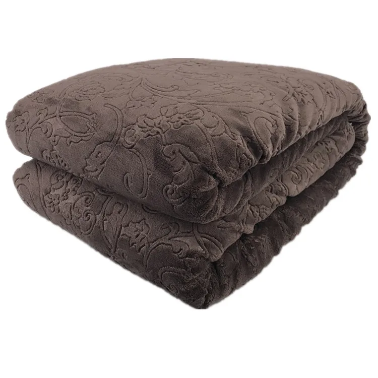 Travel Blanket 3D Embossed Large Double Ply Micro Plush with Velvet Fleece Sherpa 100% Polyester Square OEKO-TEX STANDARD 100