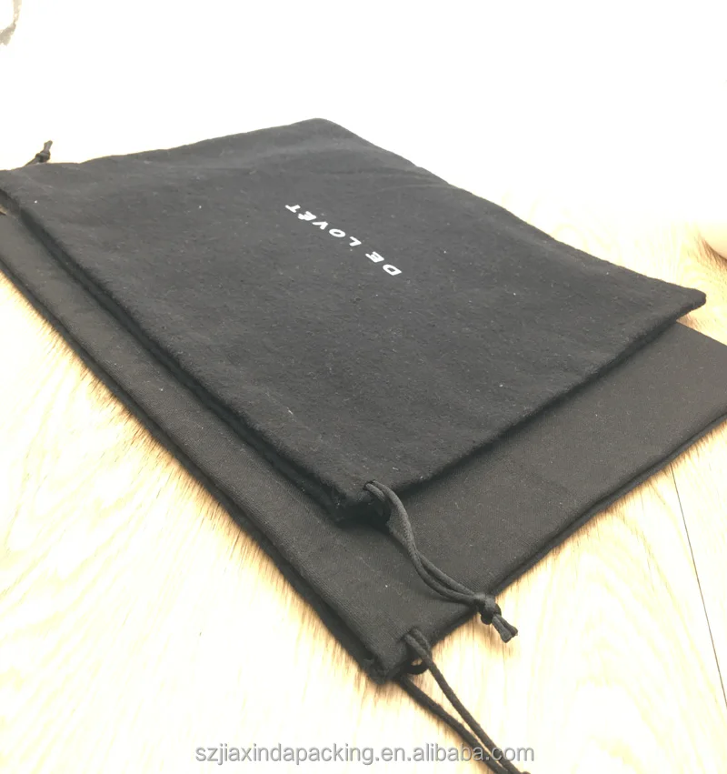 
Customized Black Satin Cotton Flannel Dust Bag 