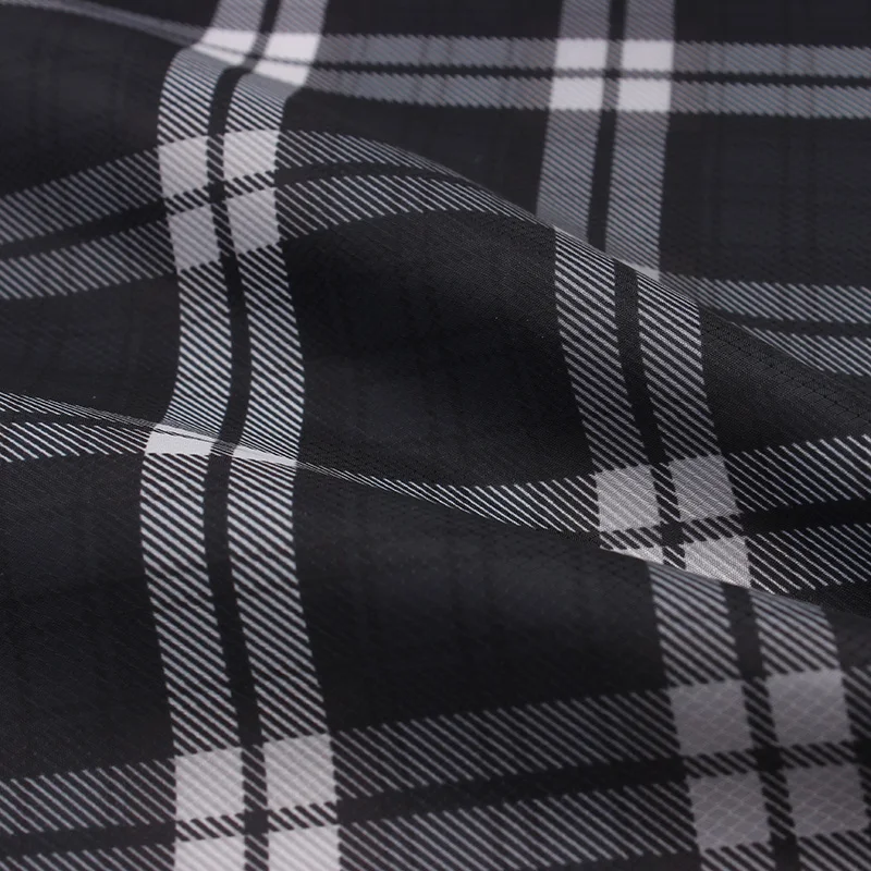 
290T 50D polyester diamond dobby jacquard taffeta fabric with check pattern print for lining 