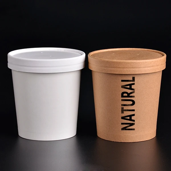 
Custom printed disposable hot soup bowls kraft paper soup cup 