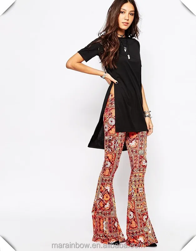 95% Cotton 5% Spandex Solid Black Womens T Shirt Dress Longline Tunic T-Shirt With Split Side Detail