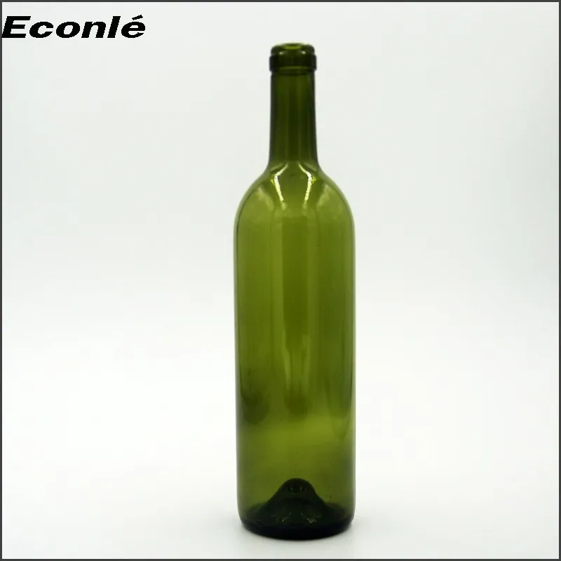 Green glass 1500ml 750ml glass bottle for red wine with cork