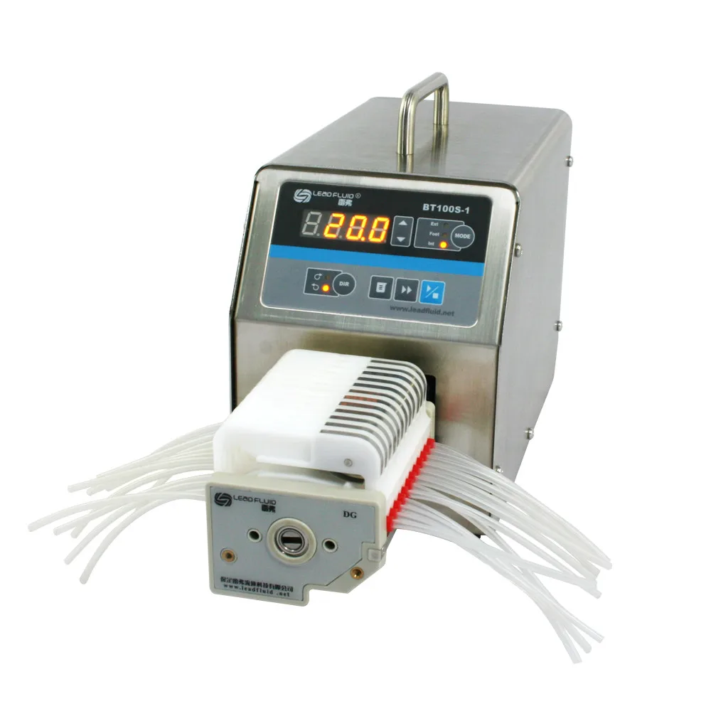 Multichannel peristaltic pump BT100S-1-DG-12, chemical resistance, CE, ISO mark