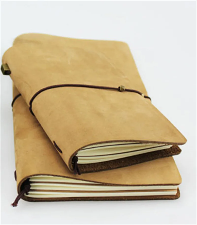 Vintage Leather Handmade Leather Notebook Journal Paper Sketchbooks Travel Journals Writing Blank Diary 2 Colors