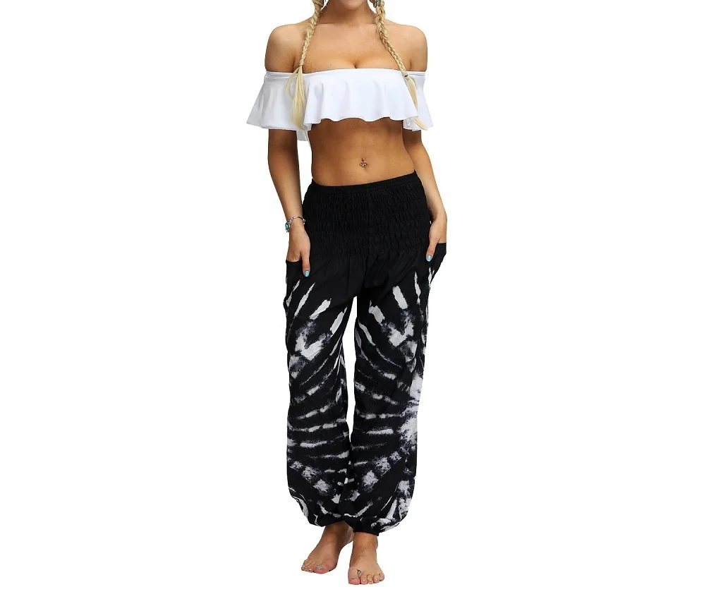 
Factory Supply Tie Dye Loose Women Harem Pants Plus Size Bohemian Style Belly Dance Pants Women Yoga Pants 