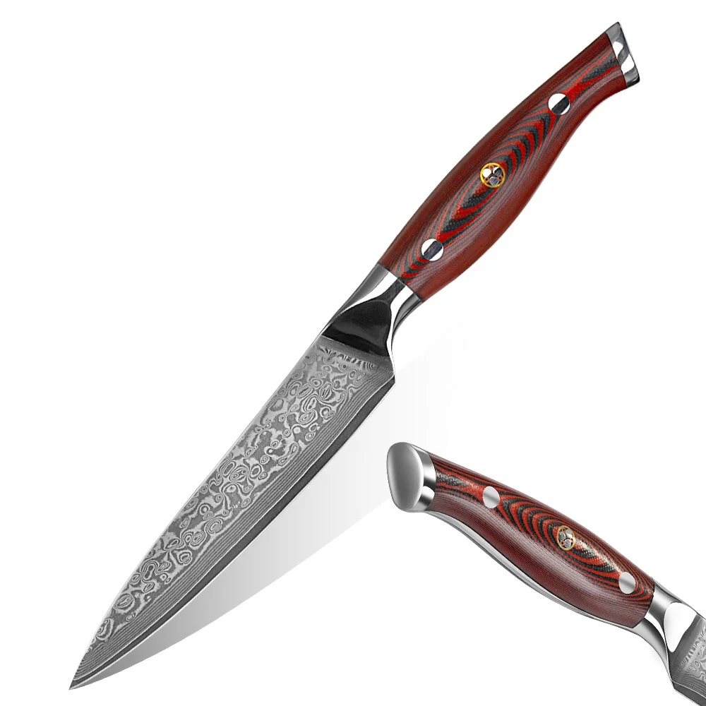 Fruit Utility Knife OEM Damascus Steel Vg-10 5 Inch Japanese Chefs Knife Stainless Steel Multifunction Cutting Slicer
