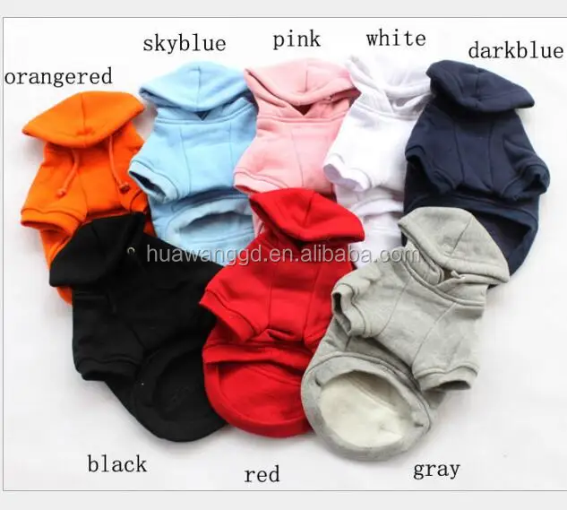 100% fleece cotton cheap heavy pet dog cat plain hoodie in grey for medium large pet