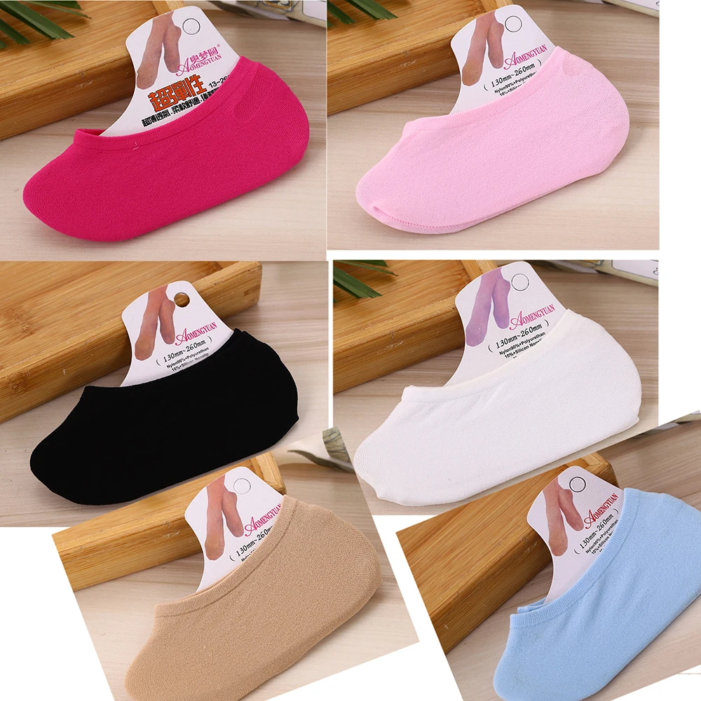 
Women Invisible Cotton Non slip Silicon Anti slip Casual Plain Fashion Low Cut Socks Boat Socks Antiskid No Show Invisible socks 