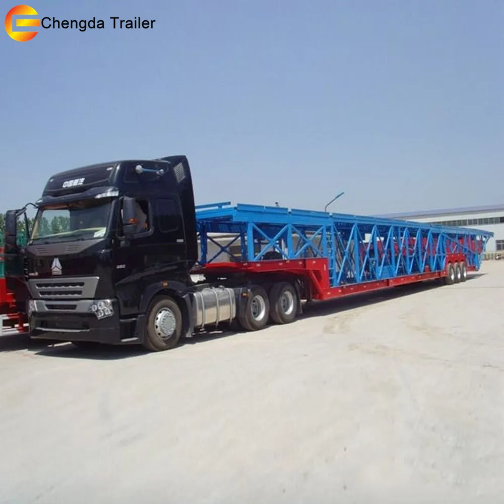 3 axle car carrier semi trailer for 15 units small car transportation