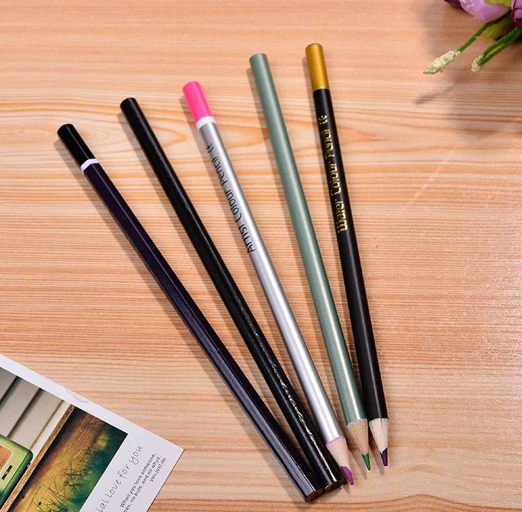 
60 colors art painting watercolor pencil leads natural wooden colored pencil set 