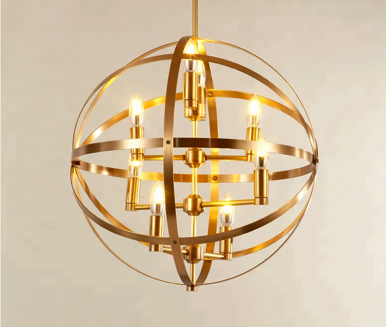 
European Classic Home decorative Round copper pendant hanging light 