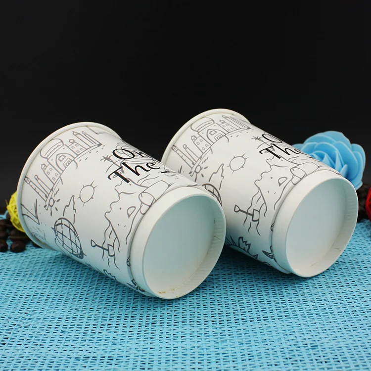 customized disposable paper cups coffee and lids