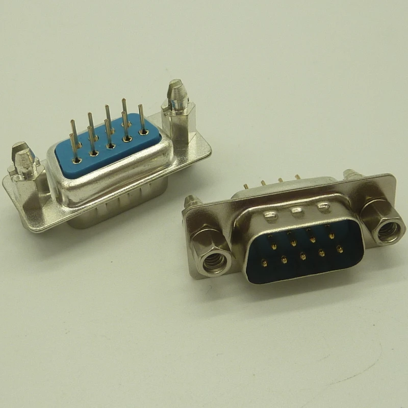 D-sub 9pin panel mounted industrial standard straight male connector