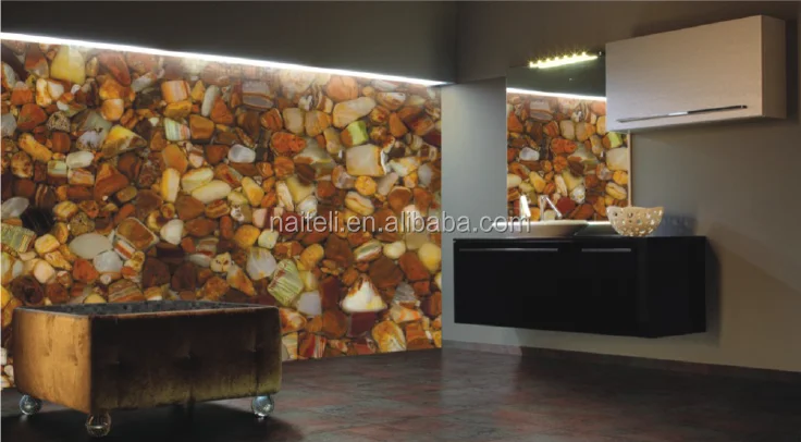 Acrylic resin pebble artificial cobble stone panel