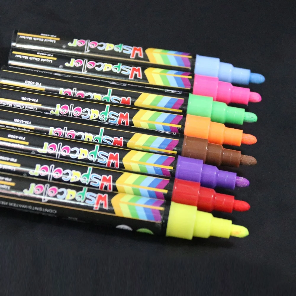 8 Pack Fluorescent Neon Chalk Pens Glow in the Dark Liquid Chalk Markers
