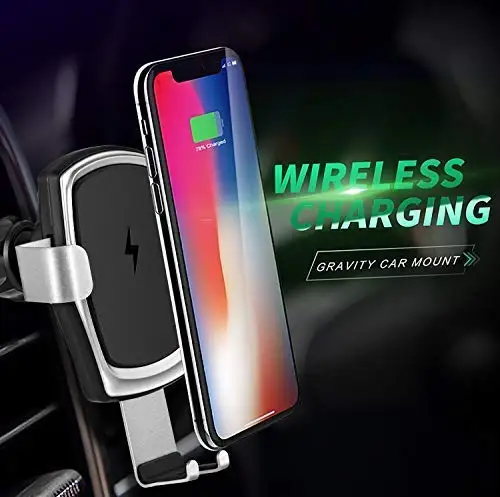 
2 in1Qi 10W Gravity Wireless Fast Charge Car Mount Air Vent Phone Holder Charger Compatible For Iphone and Samsung Smartphones 