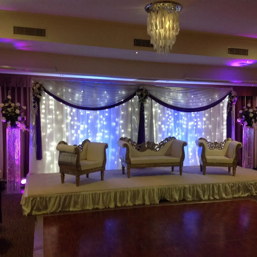 Wedding Connectable 20ft Waterfall Curtains LED Fairy String Lights For Backdrop Party Stage Decor