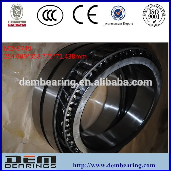 good quality DEM or OEM 254.000*358.775*71.438mm tapered roller bearing M249749