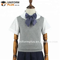 European style cotton gray kids kindergarten school uniform sweater vest for autumn