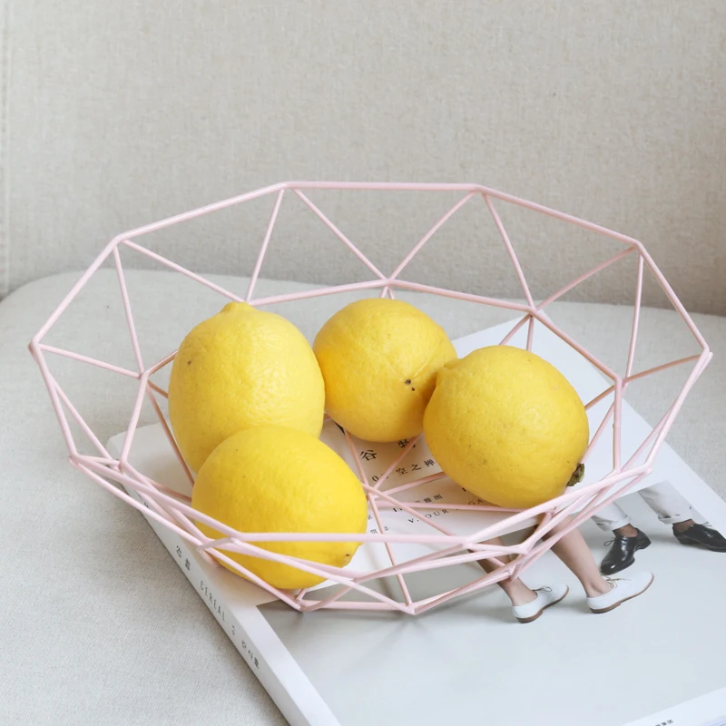 free sample 550-98B ins simple design black metal wire bowl fruit basket for home decor