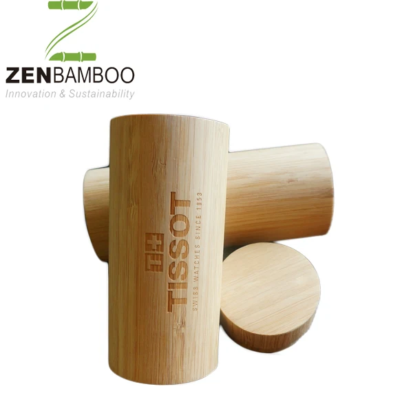 Бамбуковая Подарочная коробка с лазерной гравировкой логотипа на корпусе коробки