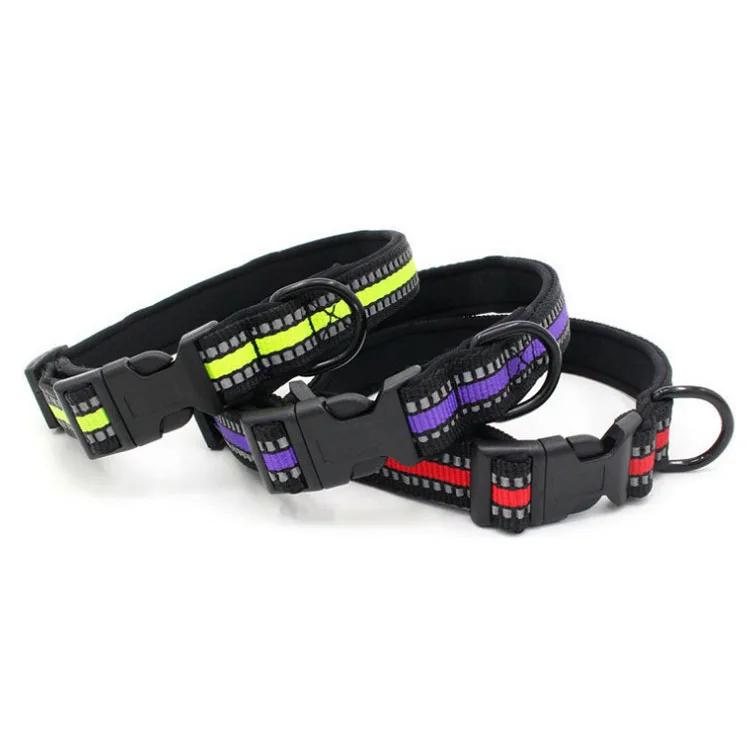 Высококачественный светоотражающий неопреновый мягкий нейлоновый ошейник для собак