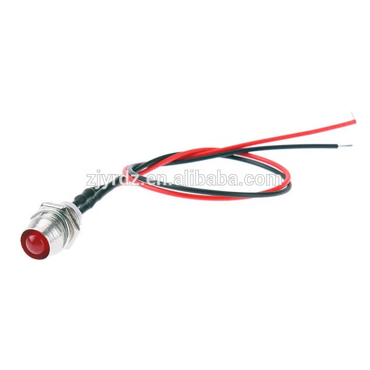 8MM Small Power Supply Metal Light Indicator Light 5MM Lamp Bead LED 12v 24V