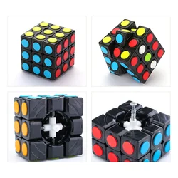 Guaranteed quality unique educational desk game 6cm plastic toy 3x3 magical cube with color dot