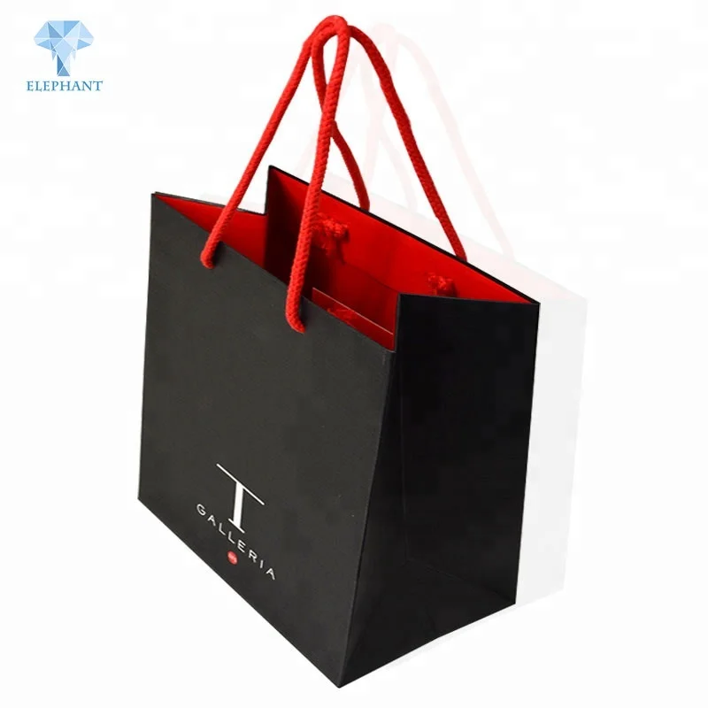 Logo printed luxury premium portable wine gift packing custom paper bag