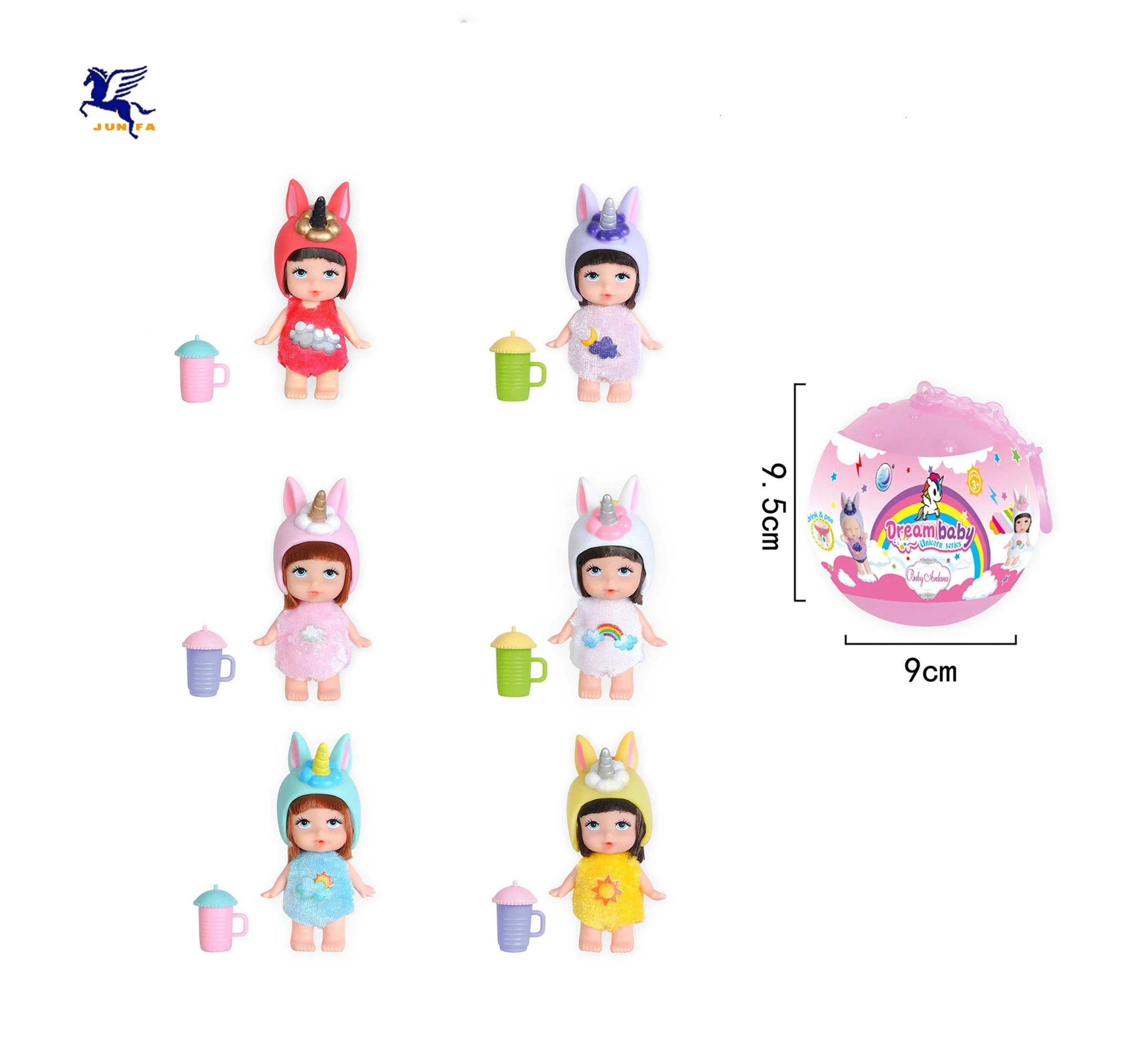 
mini unicorn baby reborn doll set for little kids soft plastic toys 