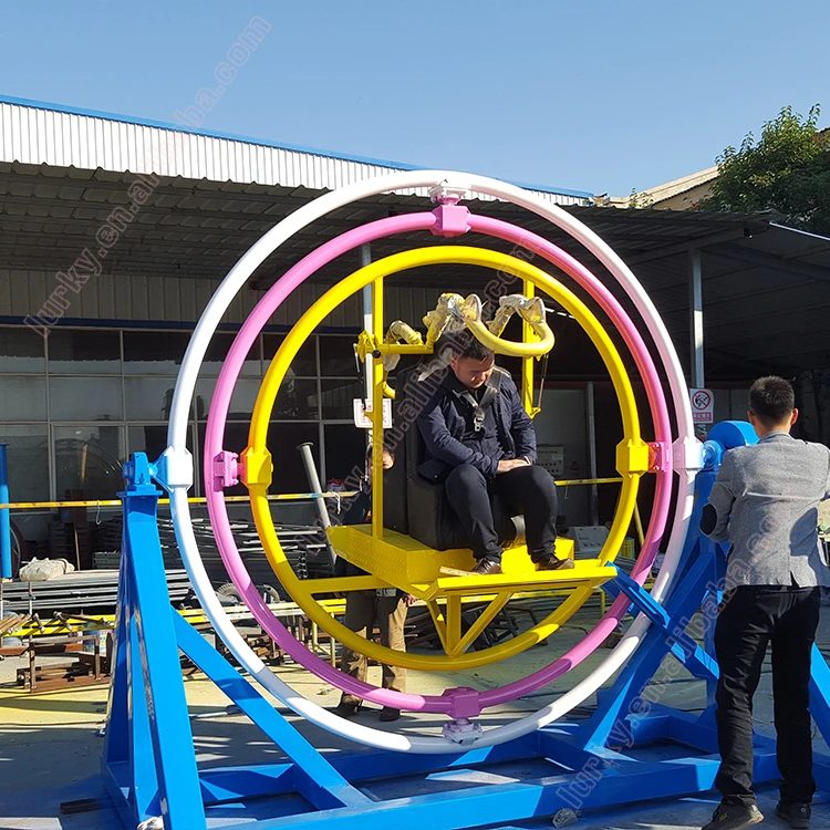 Outdoor Amusement park equipment 3D space ball ring rotary game human gyroscope ride