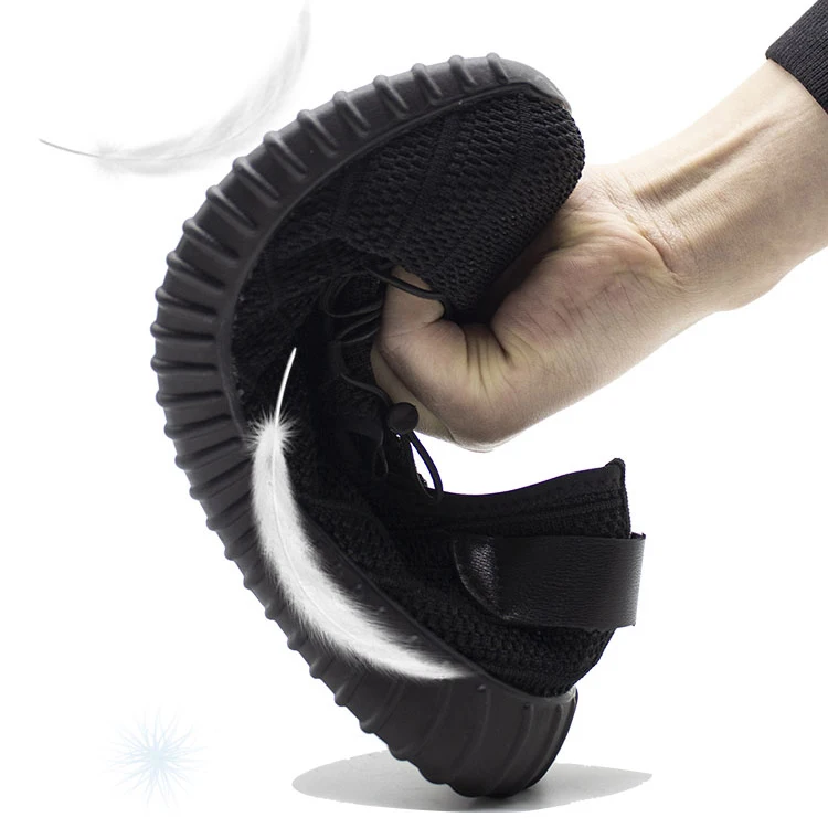 Мужские спортивные и удобные безопасные туфли, дышащая дезодорирующая легкая защитная обувь, черные стальные носочки