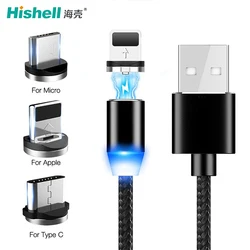 3 в 1 Магнитный зарядный кабель Micro usb с нейлоновым Зарядное устройство usb кабель для зарядки без данных Магнитный usb-кабель магнит