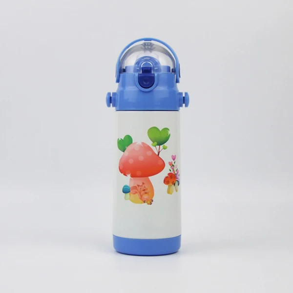 
350ml Food grade stainless steel insulated school toddler kids water bottles with straw 