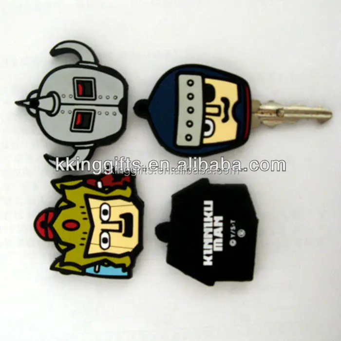 Custom printed logo pvc key cover/rubber key head cover/ key cover