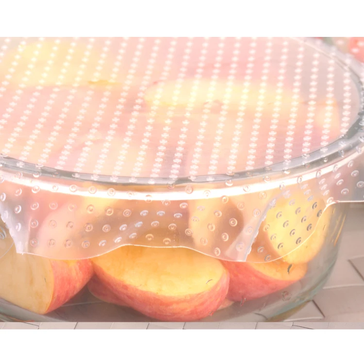 BPA free Eco-friendly flower shape silicone food wrap film stretch film to keep foods fresh