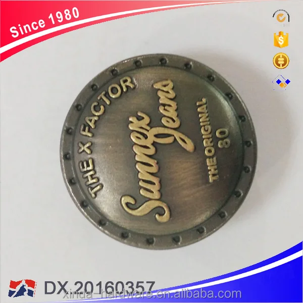 New Design 2019 Metal Jeans Shank Button for Jacket, Customized Size and Color alloy Material Jeanswear Denim Button