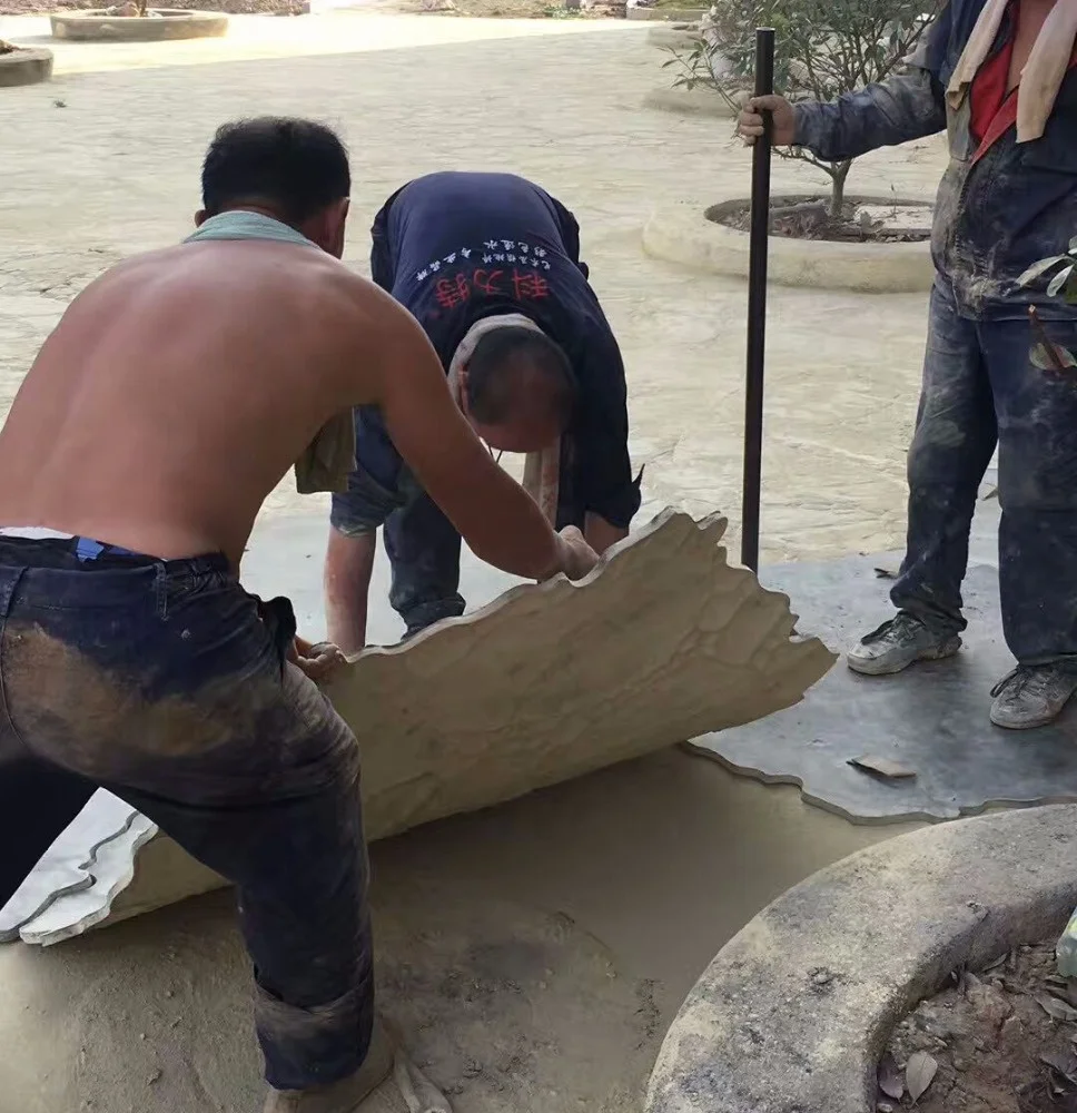 Flexible rubber concrete stamp mats mould for pavement