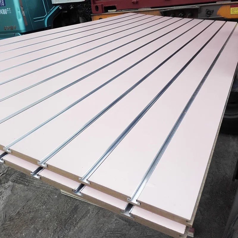 High quality and low price, melamine slatwall MDF panels from Linyi Shandong China