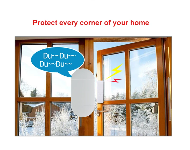 Wireless OEM Magnetic Security Alarm Window Door Open Sensor with Remote Control