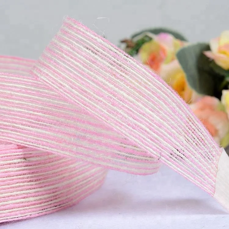 Jute ribbon wholesale / colorful custom hemp fishline ribbon
