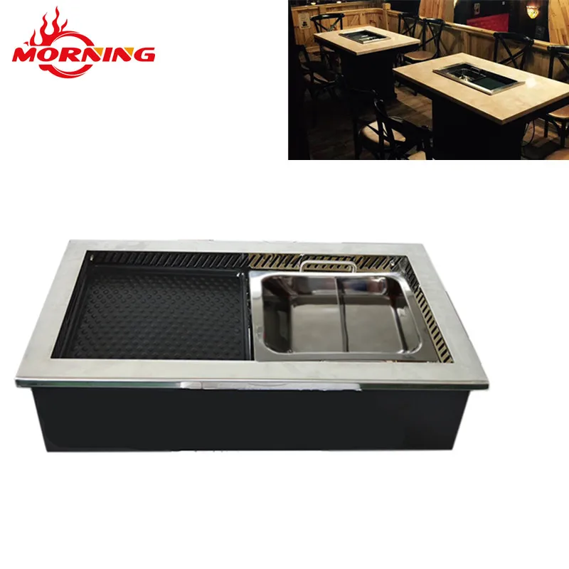 Hot Sale Commercial Indoor Electric BBQ Grill with Hot Pot hot pot and bbq grill table for restaurant