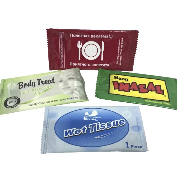 
customized restaurant refreshing wet tissues in single pack disinfectant wipes wet napkins for restaurant 