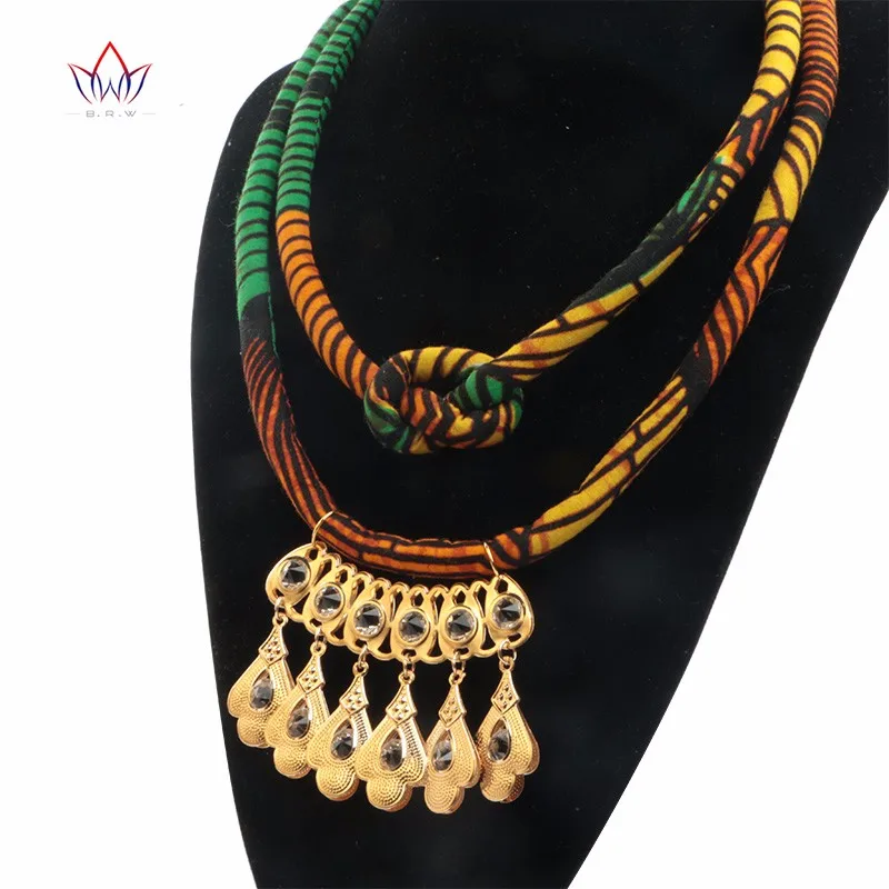 2019 ожерелье с Африканским восковым принтом, разноцветное ожерелье из Анкары ручной работы, ожерелья с узлом, Вечерний Подарок, Женская ткань ручной работы для женщин WYb26