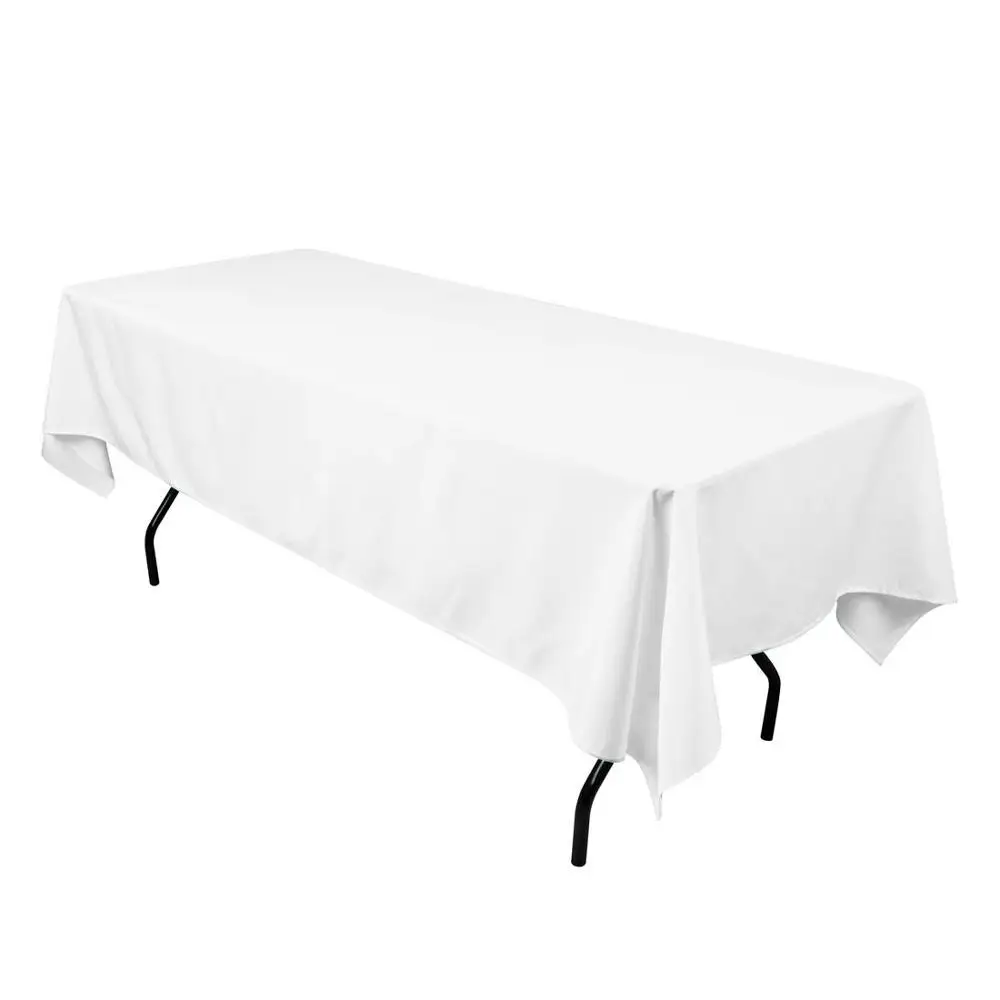 Yutong 100% Polyester Black White 6Ft Table Rectangle Tablecloth 60 x 102 Inch  Rectangular Table Cloth For Buffet Table Parties