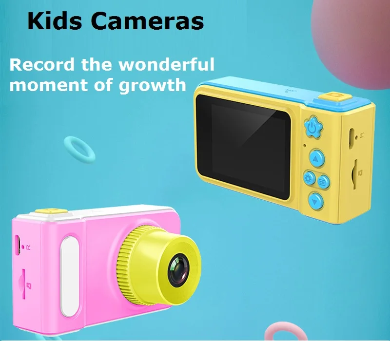 Hot Selling Portable Best Gift for Children Kids HD 1080P Cartoon Digital Camera Video Recorder Christmas Xmas Birthday Gift