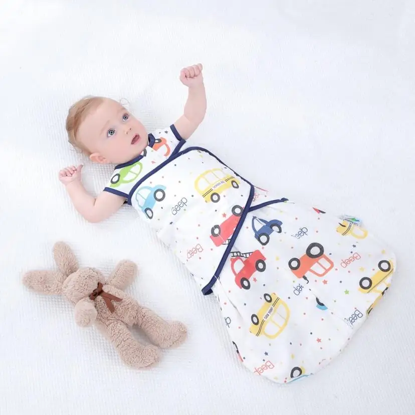 
2019 Nantong Factory muslin wraps organic baby swaddle cotton car newborn & infant baby swaddle wrap baby sleeping bag 