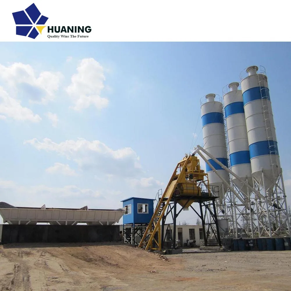 HZS50 stationary concrete batching plant has large output and appropriate price